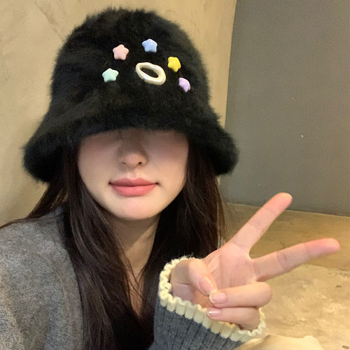 女秋冬盆帽毛线帽保暖