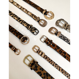 饰设计感时尚 带装 皮带 潮酷配裙子牛仔裤 复古豹纹腰带女士小众个性