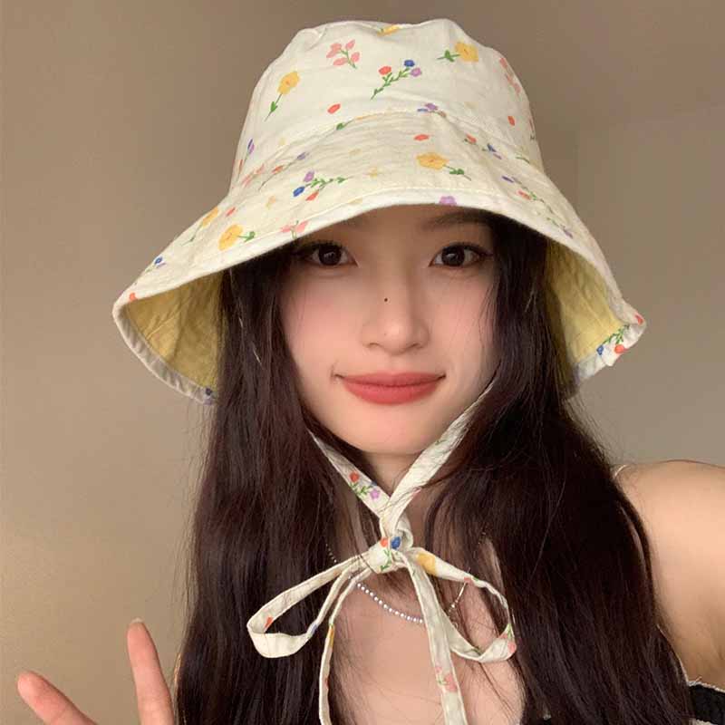 韩版休闲女款宽檐正反两戴渔夫帽图片