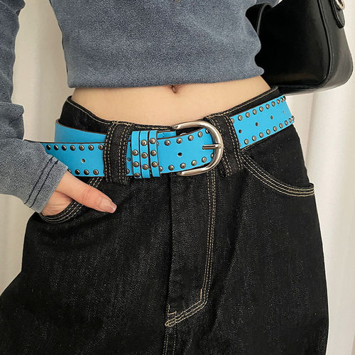 重工朋克风铆钉腰带个性时尚