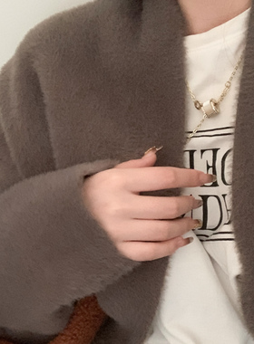 秋冬开衫毛衣2025新款女上衣慵懒风中长款纯色通勤宽松型长袖百搭