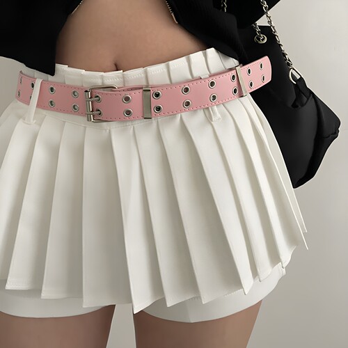unclecm女双孔PU嘻哈朋克腰带