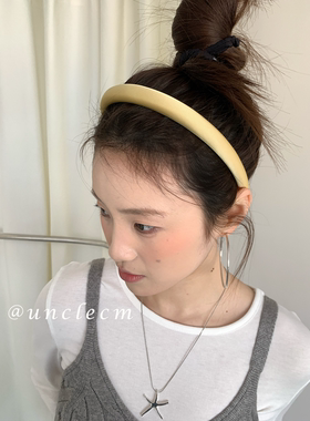 刘亦菲同款黄色发箍女高级感洗脸压发头箍外出高颅顶洋气发卡头饰