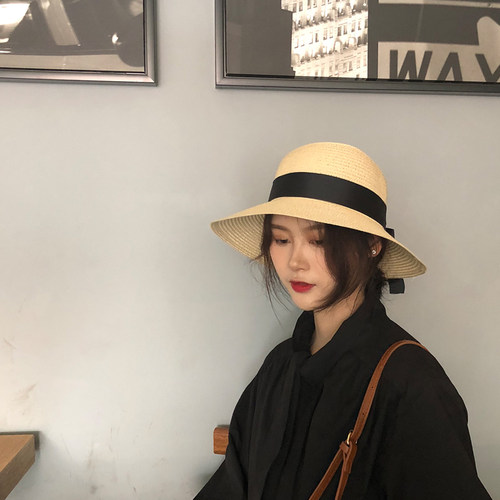 草帽帽子百搭出游小清新海边