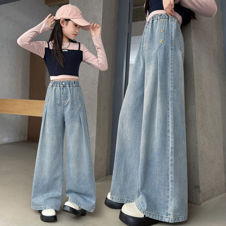 芒果小象&MG2601七粒扣牛仔阔腿裤,童装/婴儿装/亲子装,裤子,淘宝优惠券,粉丝福利购,淘宝优惠卷