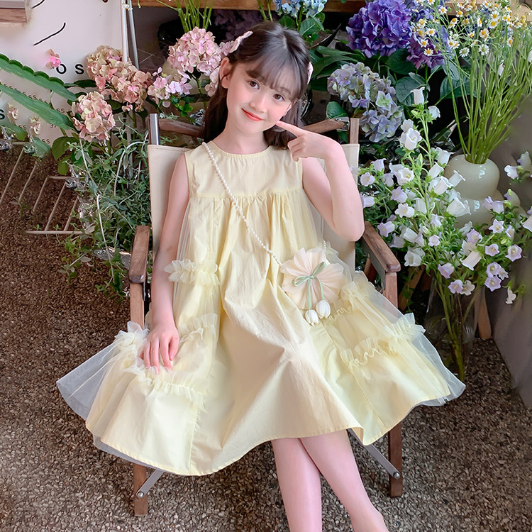女童连衣裙夏装2025新款儿童公主裙无袖女孩高级感洋气连身裙仙女