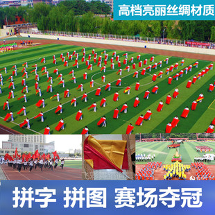 运动会手拿入场道具旗挥舞旗团队旗方阵方队拼字手摇红旗彩旗国旗