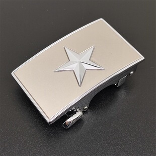 高档男士五星皮带扣头合金不生锈五角星内穿自动扣军迷战友裤带扣