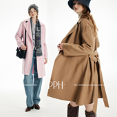 羊绒 翻领腰带双面呢大衣 绵羊毛 桑蚕丝 限量莼元 典藏版