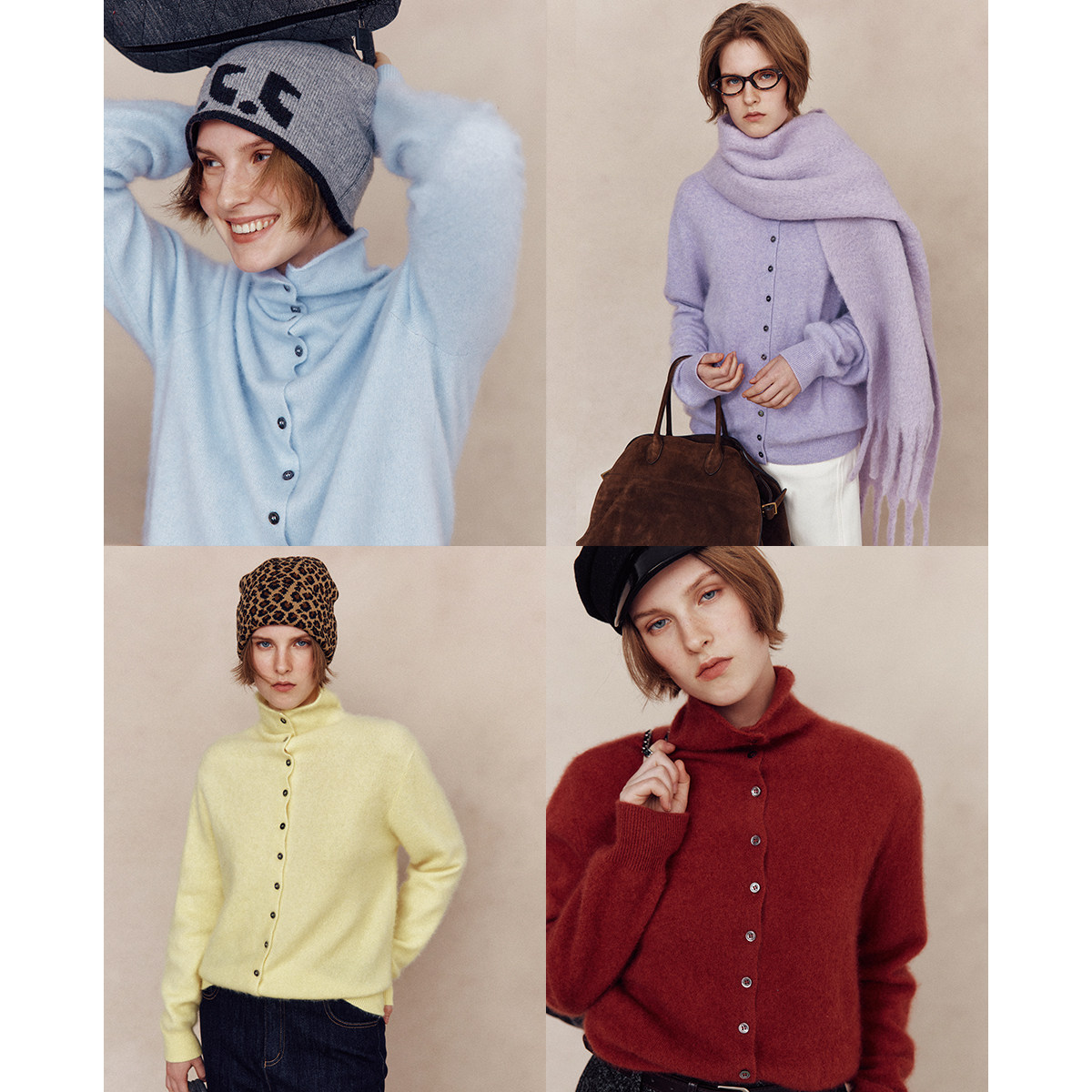 百搭高领拉绒拉毛针织打底衫开衫