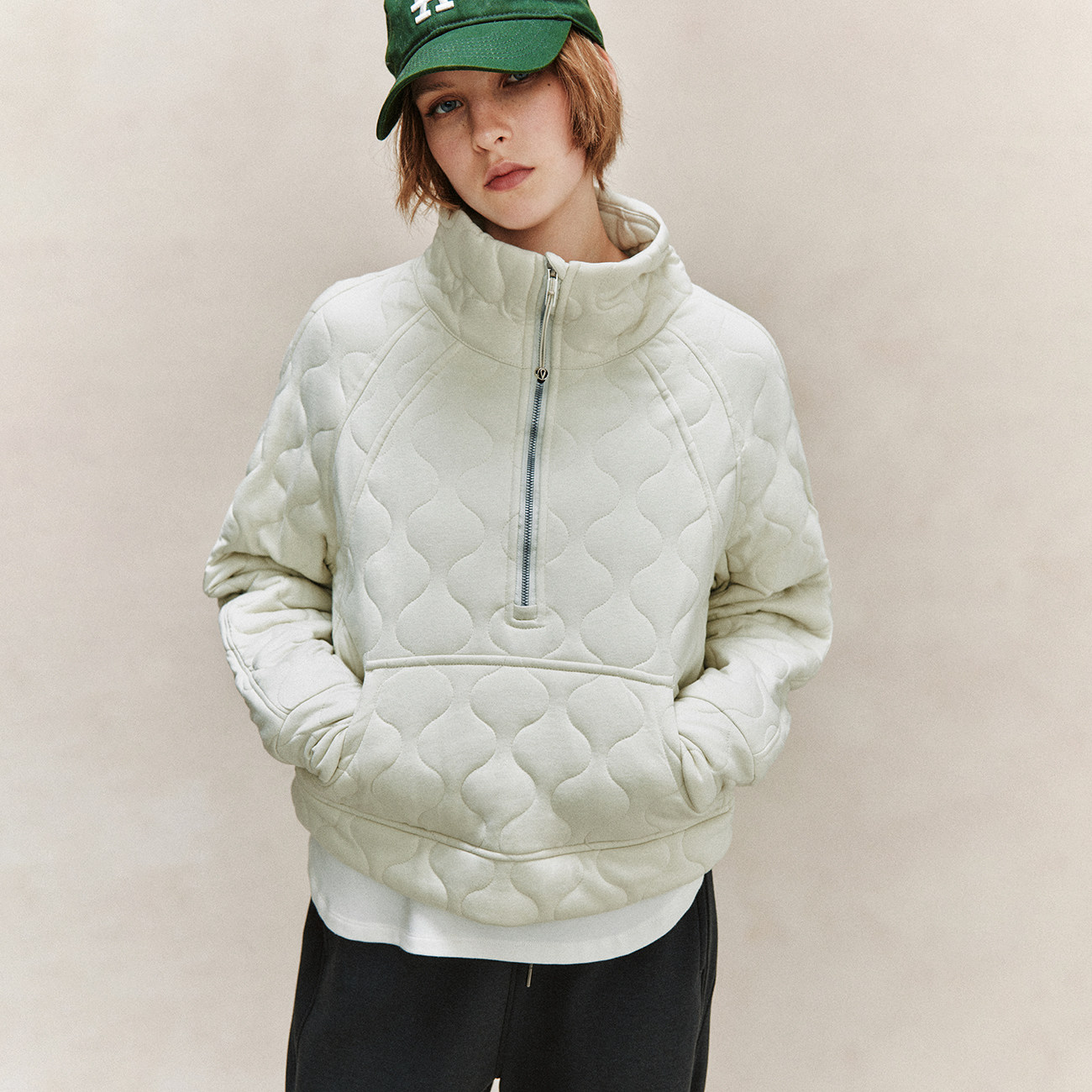 【木巨上断货】自留推荐 葫芦形绗缝高领半拉链卫衣棉服外套,女装/女士精品,棉衣/棉服,淘宝优惠券,粉丝福利购,淘宝优惠卷