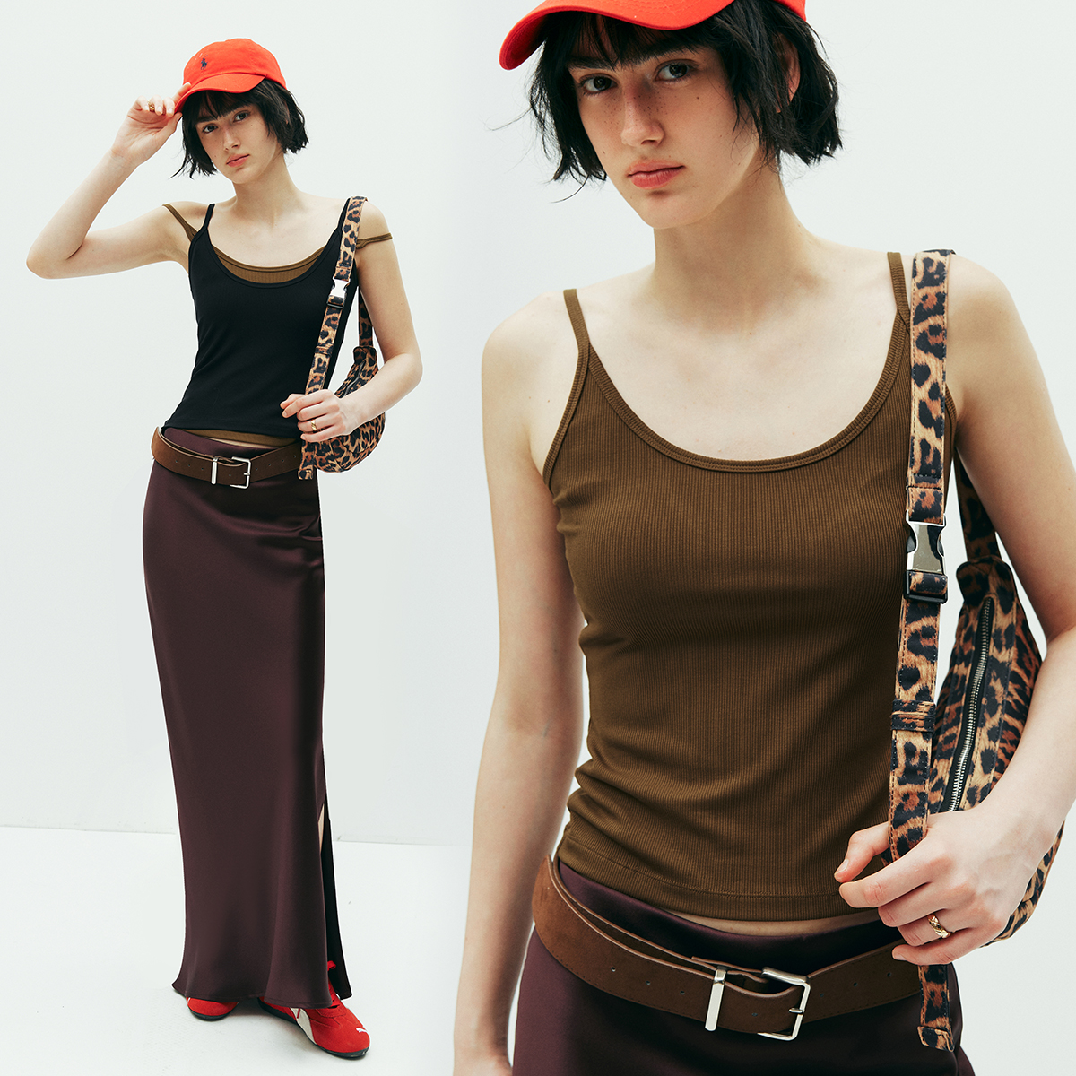 【人手2件】萬能打底王  敲大弹力U背细肩带罗纹吊带背心上衣女