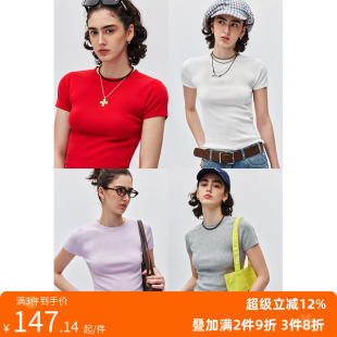 基础百搭针织衫 圆领短袖 自留款 T恤上衣女 人手N件