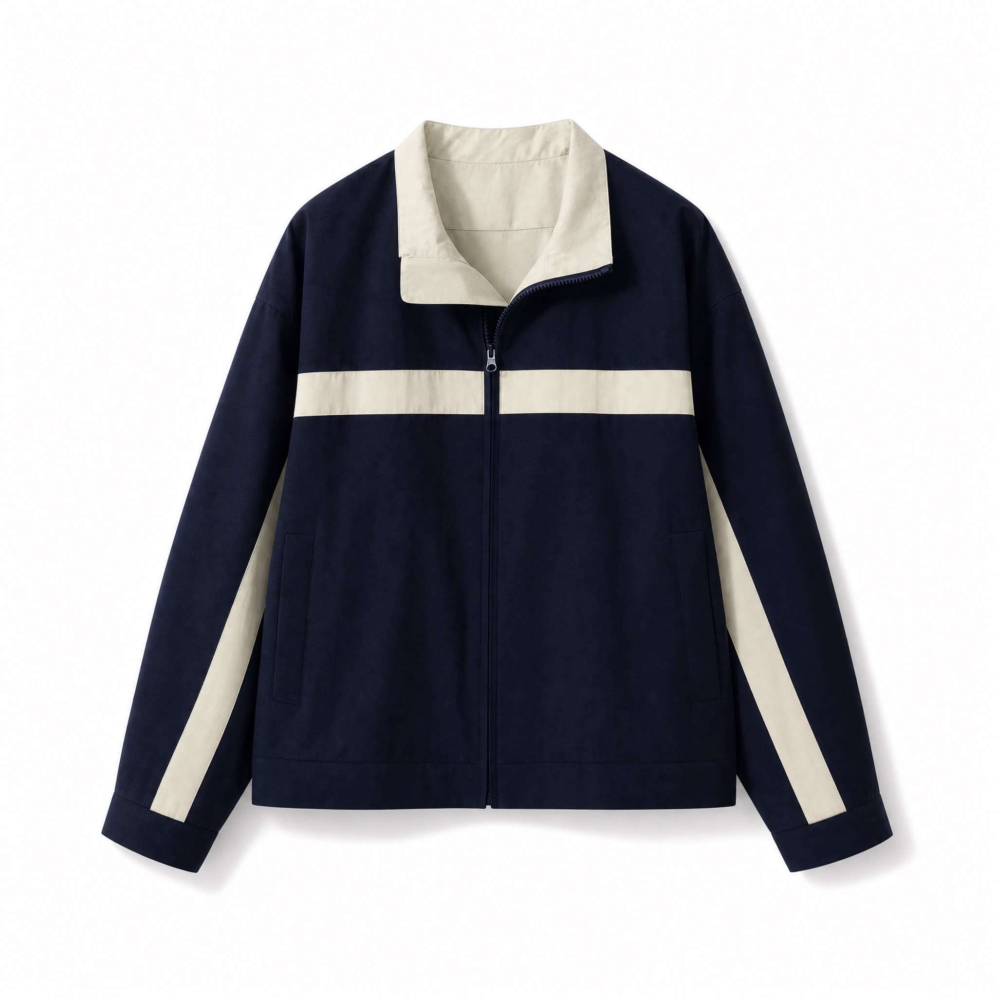 thumbnail for [ROSE Style] Apurei Style Jacket, Sporty Casual Stand Collar, Color-Block Patchwork Short Jacket for Women