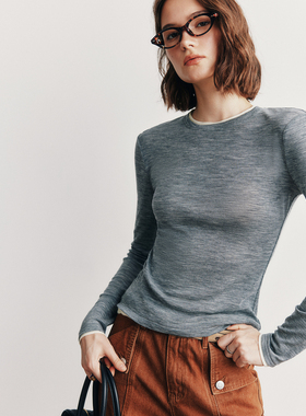 【假两件设计】1OO%绵羊毛 舒适亲肤透气百搭修身显瘦针织衫上衣