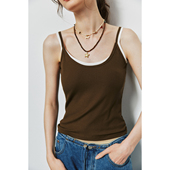 EN家 3色入 抄大弹力U背细肩带罗纹吊带 人手3件 萬能打底王