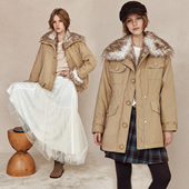 颜值高又保暖 90白鸭绒 波嬉风羽毛领短款 外套 抽绳收腰羽绒服