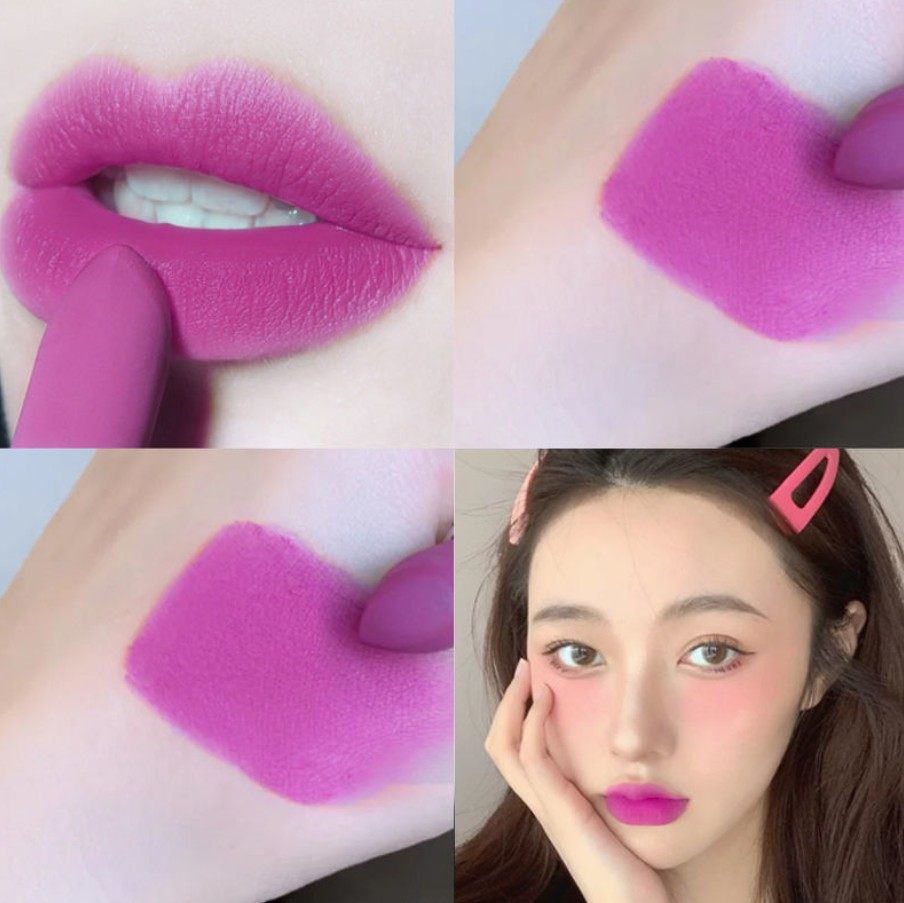 屈臣氏薰衣草紫色口红葡萄紫哑光雾面唇膏唇釉洋气显白敲好看小红