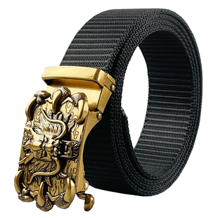 个性时尚潮流龙扣头帆布腰带男士休闲皮带青年牛仔裤腰带收腰神器