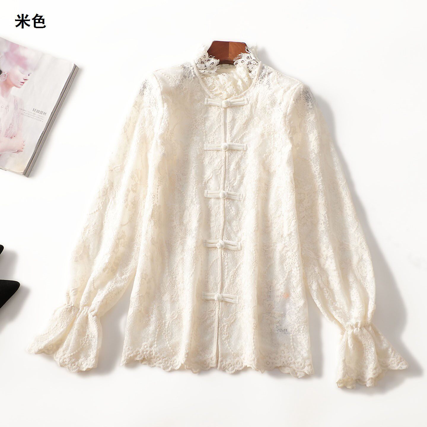 412080 秋长袖中长款衬衣2026新春外贸剪标尾货南油女装品质女装