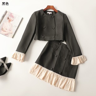 短款 244952 女装 南油尾货欧洲站2025早春新品 长 春外套半身裙套装