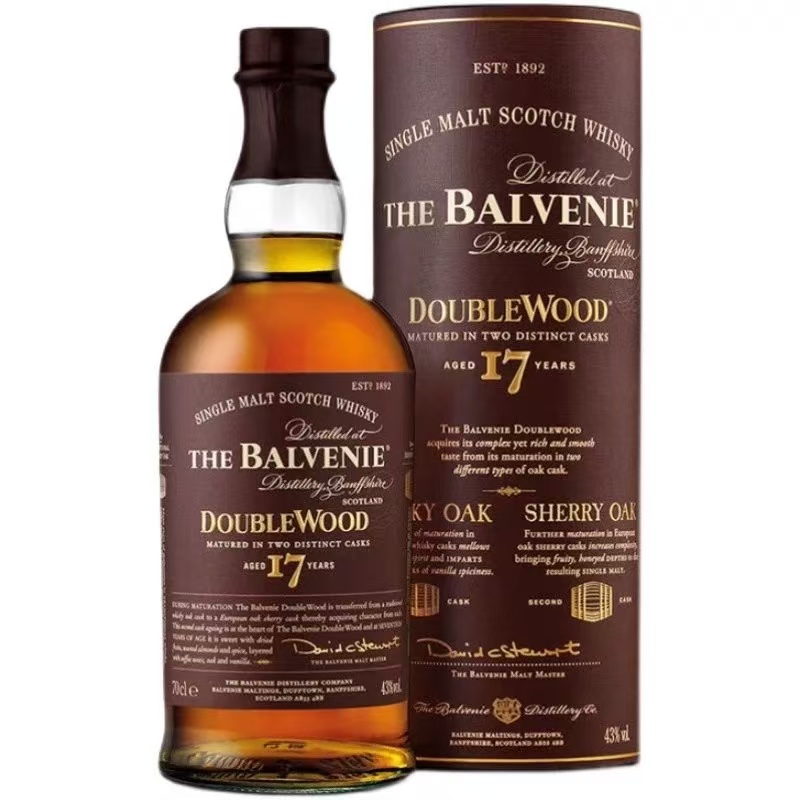苏格兰百富单一麦芽威士忌17年陈酿 纯麦雪莉Balvenie 进口洋酒