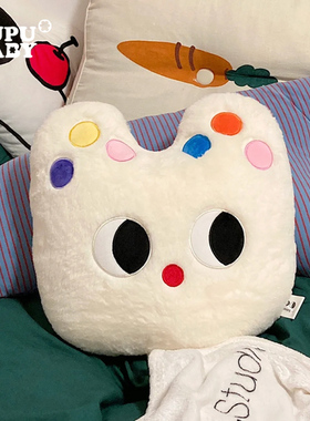奶噗噗毛绒抱枕原创超柔软沙发靠垫大眼睛可爱生日礼物女家居靠枕