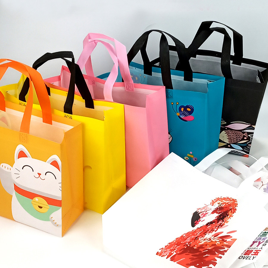 无纺布手提袋衣服袋子覆膜防水服装店童装礼品袋环保袋购物袋卡通