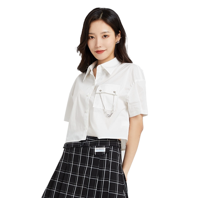 金苑夏季通勤纯色衬衫