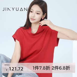 半高领短袖 时尚 金苑夏季 t恤女2025新款 上衣F252110 气质韩版 半袖