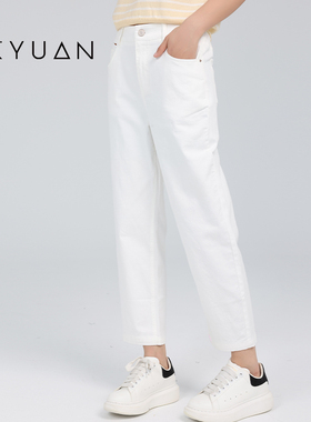 金苑九分裤女2025夏季新品休闲直筒裤宽松显瘦牛仔裤女C252101