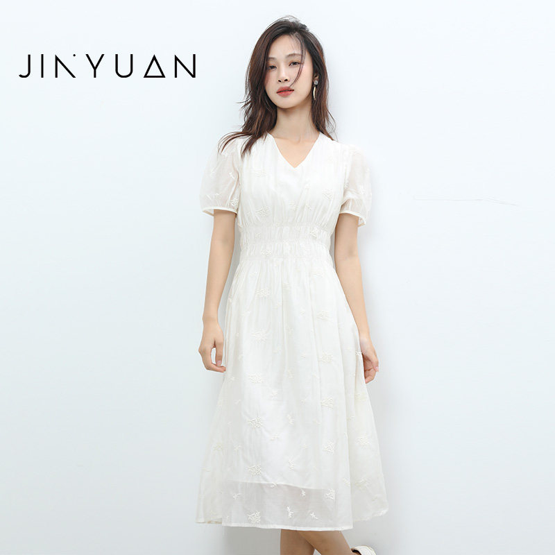 金苑连衣裙V领裙子韩版百搭
