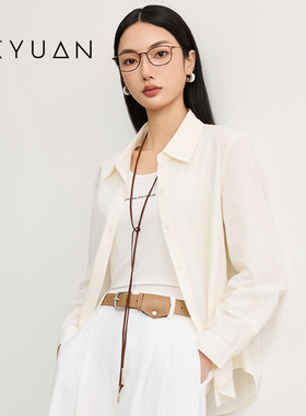 金苑纯色衬衫开衫纯棉上衣2026年春季新款韩版百搭A261101