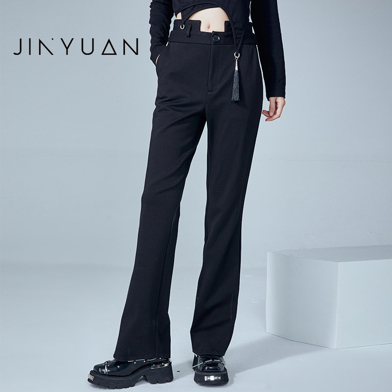 金苑高腰休闲长裤女冬季新款设计感微喇叭裤子C225110,女装/女士精品,休闲裤,淘宝优惠券,粉丝福利购,淘宝优惠卷