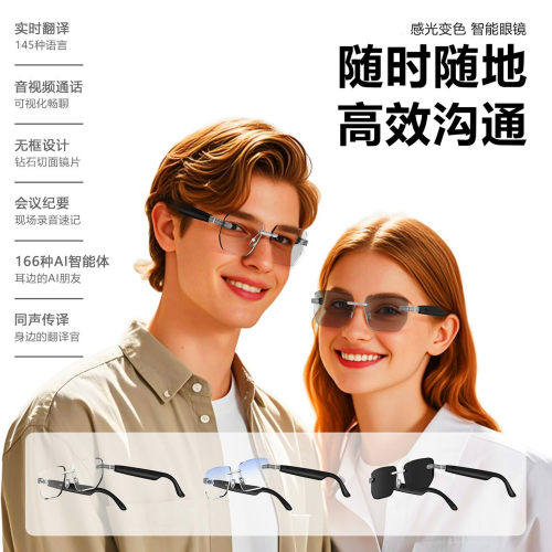 外贸户外运动智能眼镜耳机变色镜