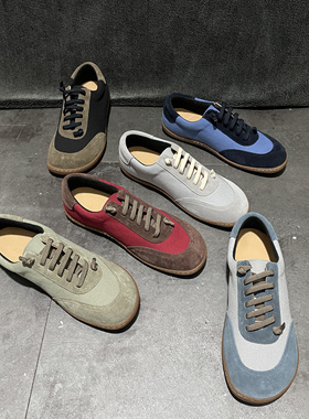 西班牙小众男鞋Peu cami懒人一脚蹬休闲平底通勤复古百搭赤足鞋