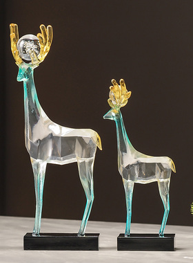 一鹿高升招财鹿透明树脂