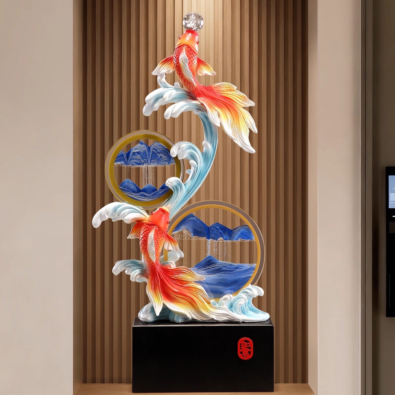 年年有余流沙画大号摆件新款