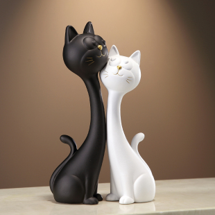 轻奢高档情侣猫咪摆件玄关客厅卧室高级感小众装 饰品闺蜜结婚礼品