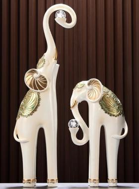 客厅艺术摆件树脂招财大象新中式