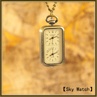 双机芯怀表包邮可设置两个不同时间复古手表毛衣链田馥甄hebe同款