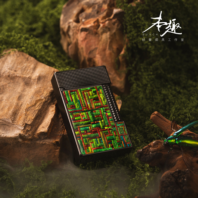 BUNCH【生命回响】品牌高级奢华朗声打火机手工吉丁虫镶嵌铜充气