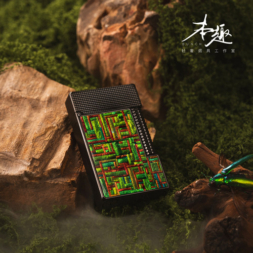 BUNCH【生命回响】品牌高级奢华朗声打火机手工吉丁虫镶嵌铜充气