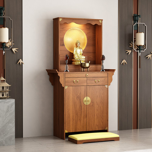 凤栖居佛龛新中式佛柜带背景灯