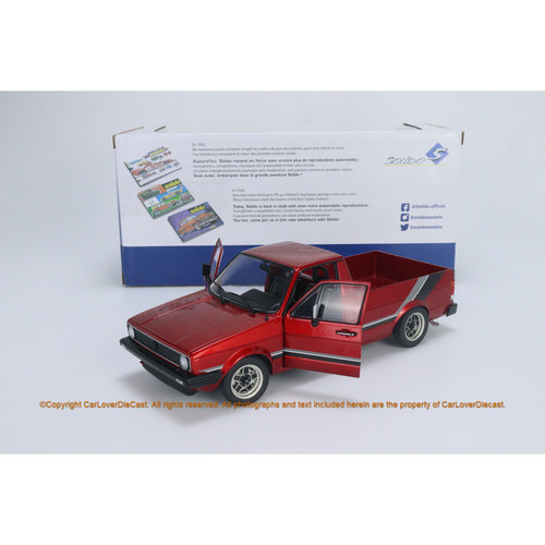 Solido 1:18 大众初代开迪 红色定制改装皮卡 1982 合金汽车模型