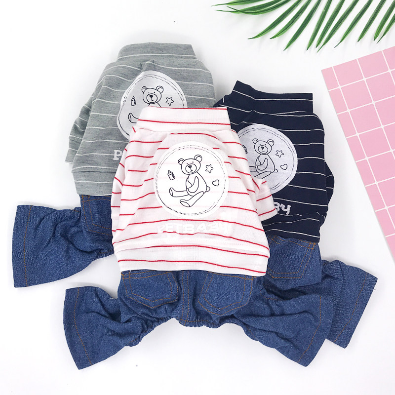 宠物狗春秋小狗秋装小泰迪狗狗衣服秋天约克夏四脚衣秋季薄款包肚