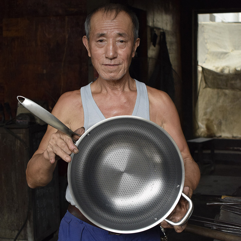电磁炉专用炒锅铁锅炒菜锅不锈钢锅不粘锅家用平底圆底燃气灶家用