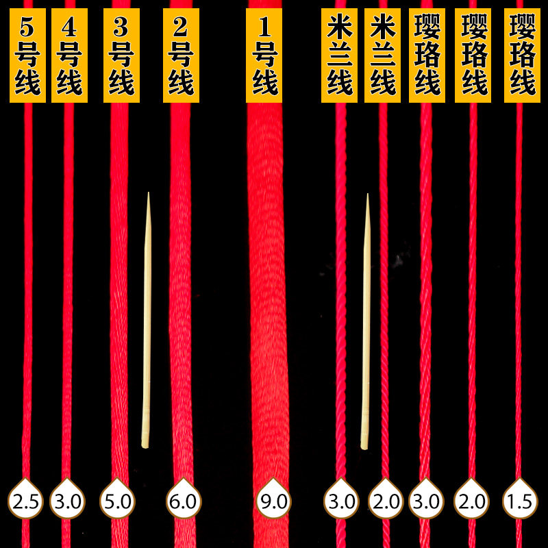 中国结辅料线材2/3/4/5/6/7号红绳 车饰挂件绳手工绳编织材料