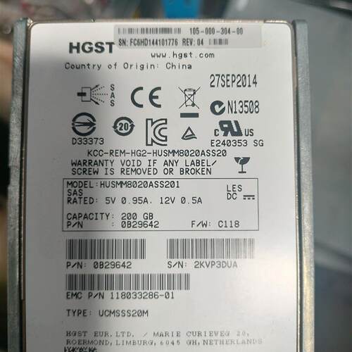 EMC 105-000-304 200GB 2.5 SAS SSD EMC 118033286-01固态硬盘