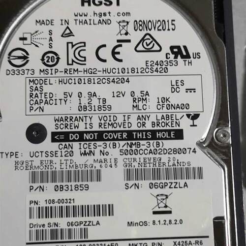 X425A-R6 NetApp硬盘1.2T 10K SAS 2.5 FAS2020 FAS2040 FAS2050